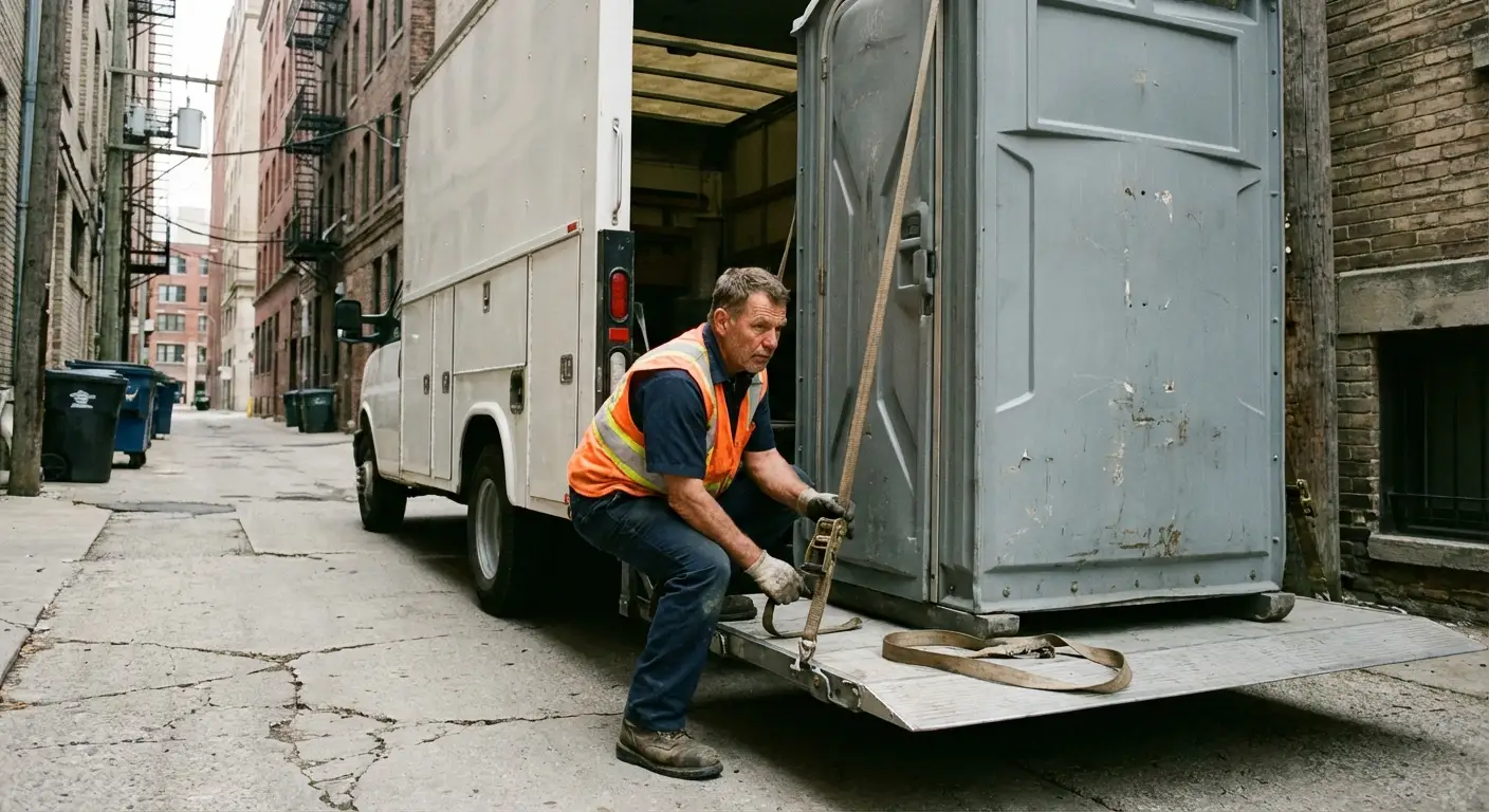 Portable sanitation services in Downtown Flint