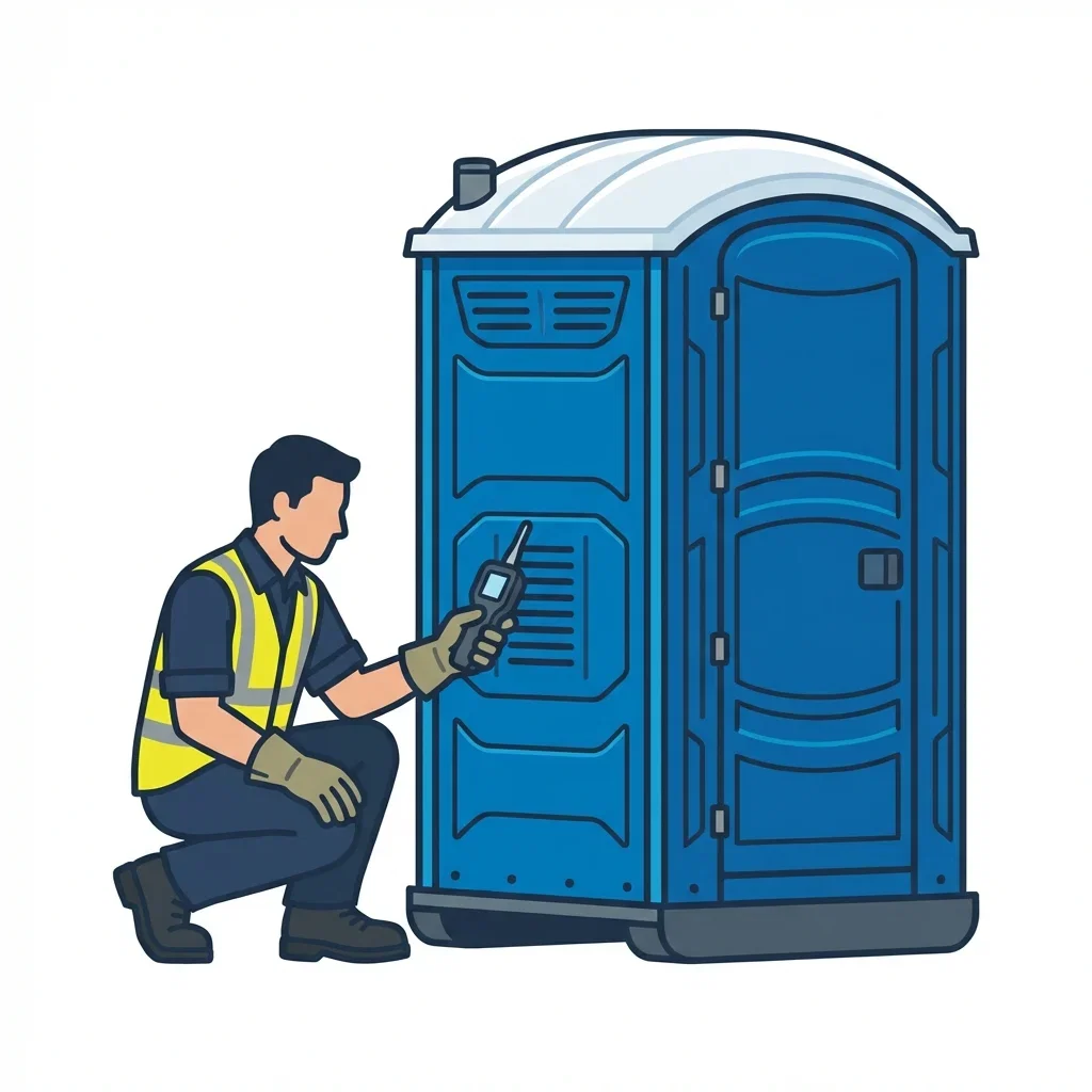 Infographic detailing causes of portable toilet odors in Flint, MI